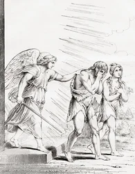 Adam und Eva aus dem Paradies vertrieben, 19. Jahrhundert